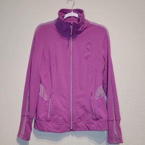 Tangerine Womens Purple Full Zip Activewear Mesh Jacket Size Large